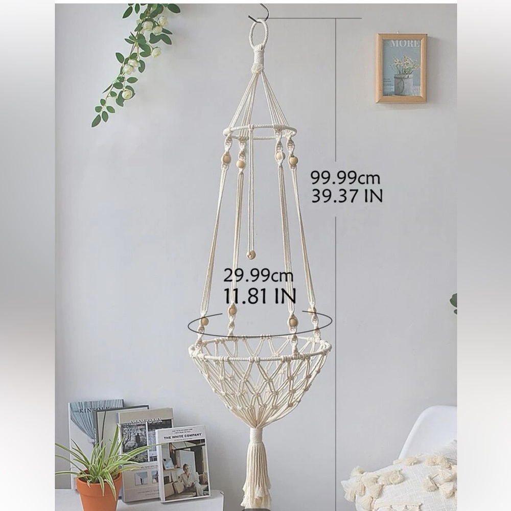 Retro Boho Macramé Wall Hanging Basket - Picture 5 of 8